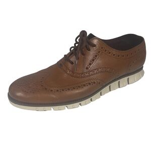 Cole Haan Zerogrand Wingtip Oxford Leather Shoes Mens 11.5 Brown C14493